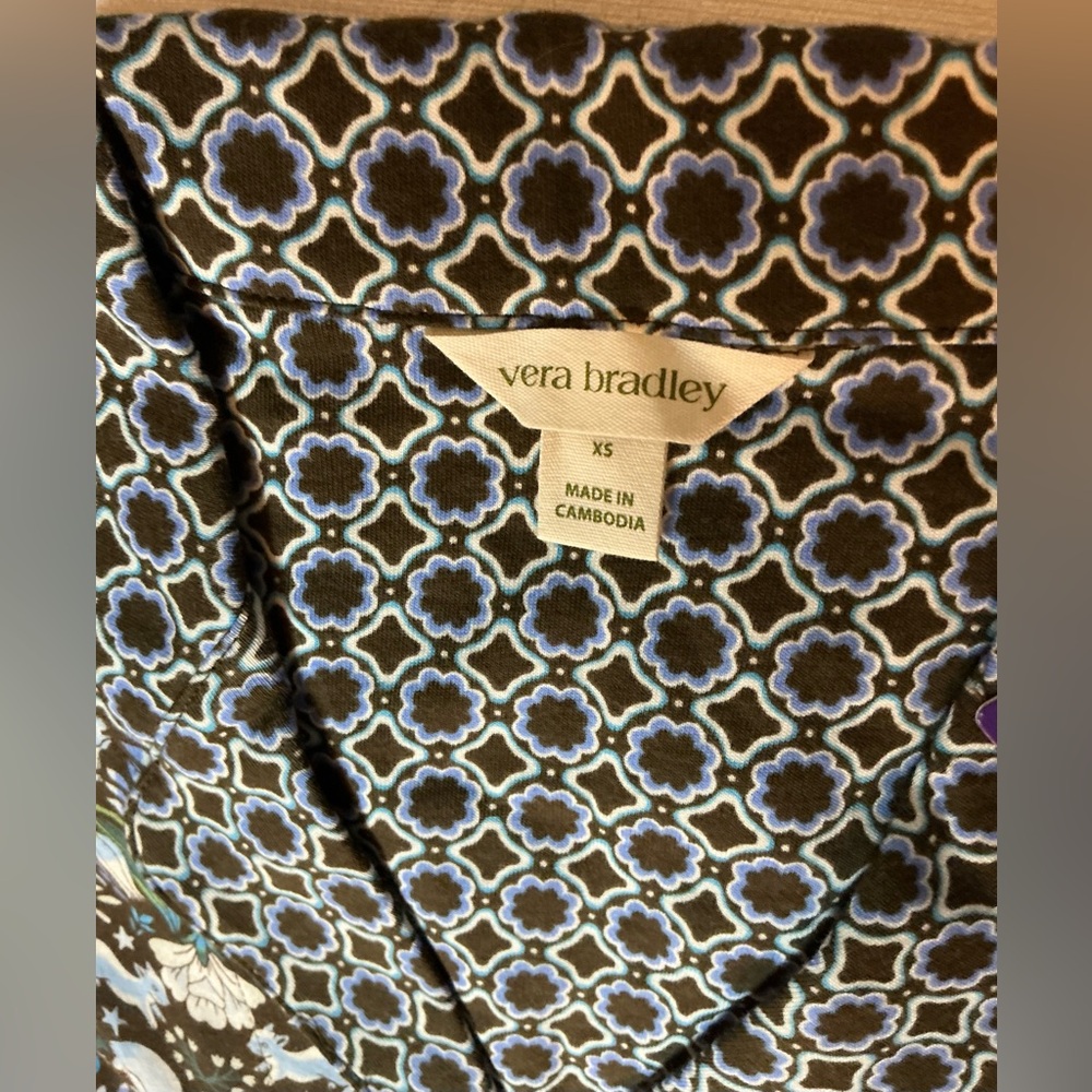 Vera Bradley Green Floral & Fox Pajama Set β 100% Cotton β NWT β Size M - Picture 2 of 9